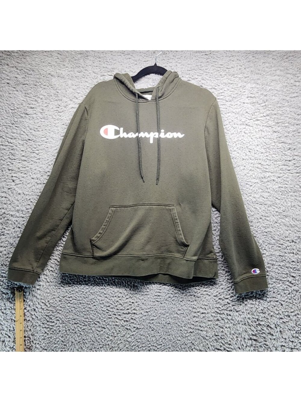 Champion Shirt Mens XL Olive Green Hoodie Pullover Kangaroo Pocket